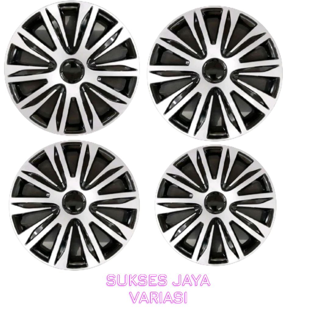 COVER VELG MOBIL WHELL DOP COVER AVANZA XENIA RING 14 HITAM KOMBINASI SILVER