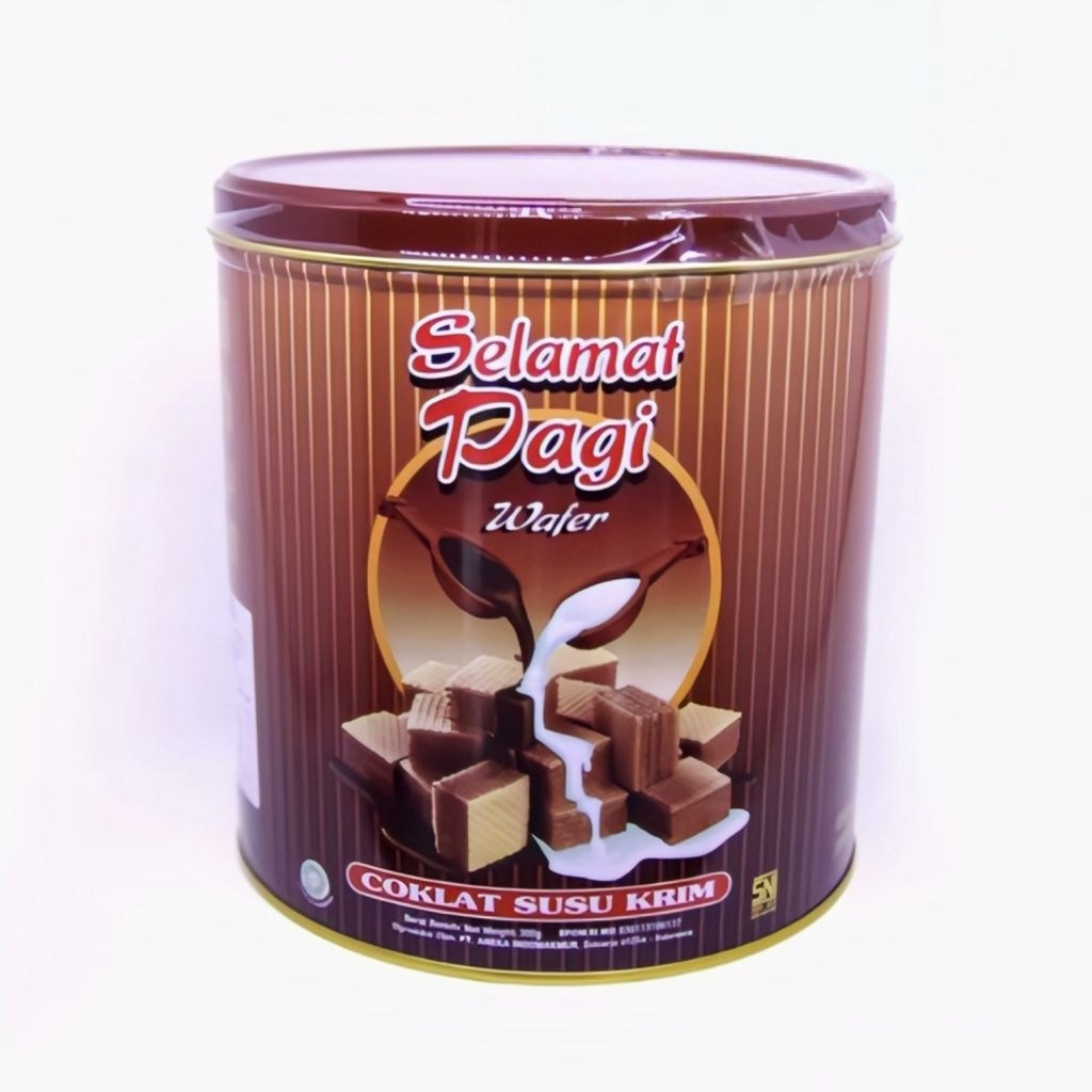 Wafer Selamat Pagi Rasa Cokelat Susu Krim Kaleng 300 gr