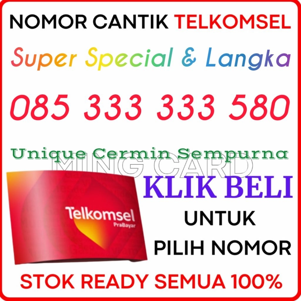 TIPE SUPER UNIQUE CERMIN - Nomor Telkomsel 4G/5G Kartu Perdana Simpati Cantik Prabayar Super