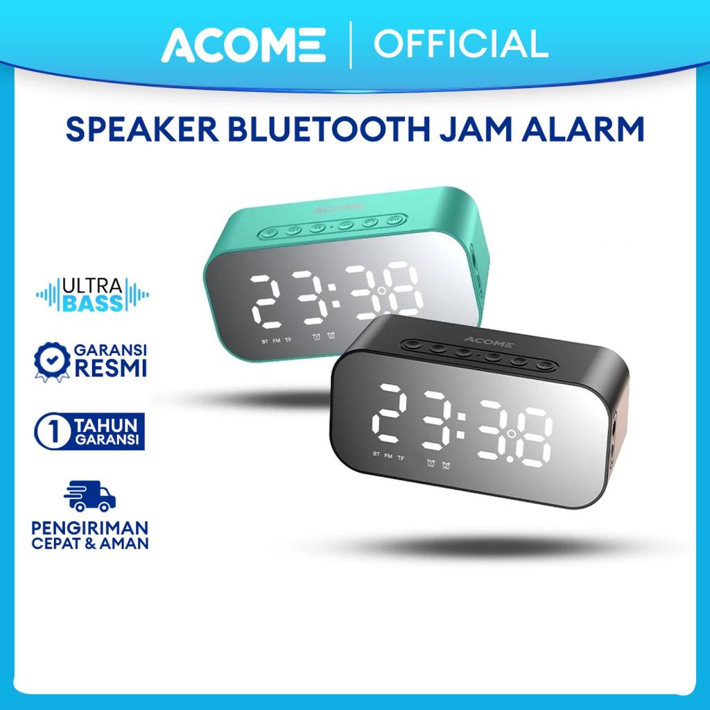 Acome Speaker Bluetooth 5.0 Jam Alarm LED Display Ultra Bass Garansi Resmi 1 Tahun A5 - Speaker A17