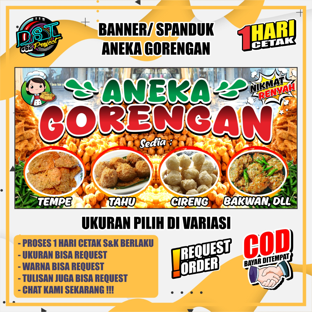 BANNER / SPANDUK ANEKA GORENGAN JAJANAN