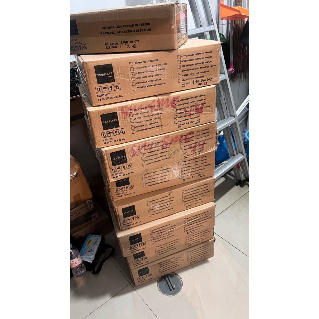 SCARLETT PAKET PARFUM EUPHORIA//PASSIONATE 1 KARDUS ISI 48PCS ORIGINAL 100%