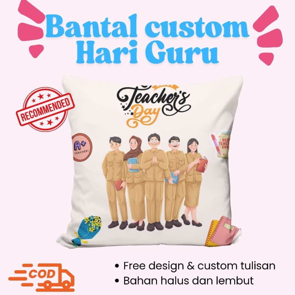 Souvenir bantal custom hari guru