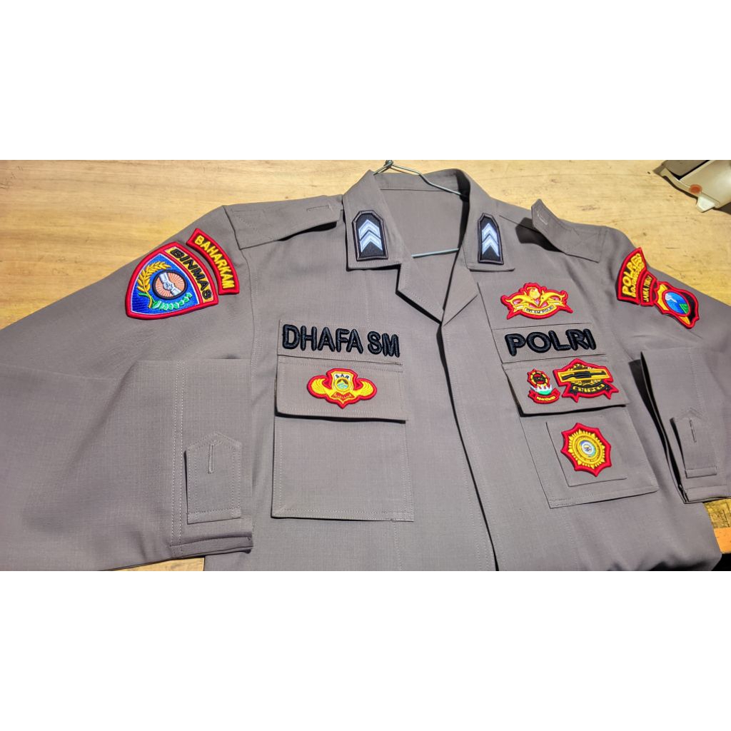 Seragam Polri Atribut timbul