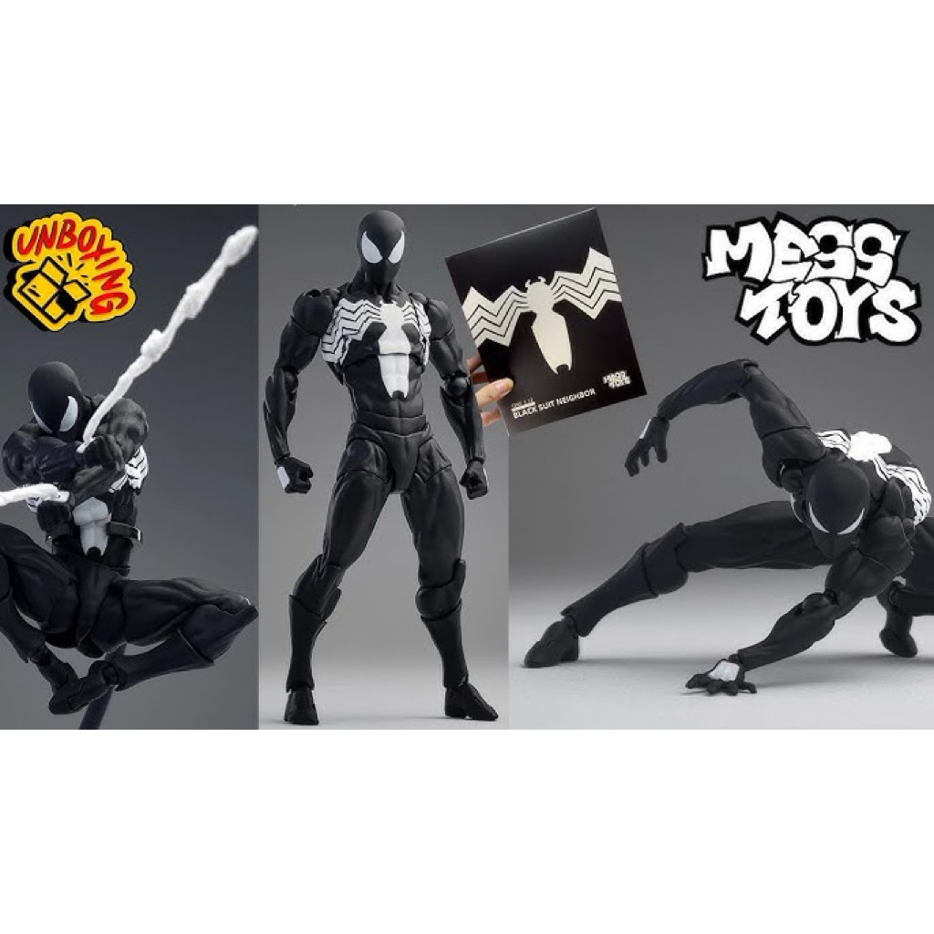 action figure mess toys spiderman black suit neghour