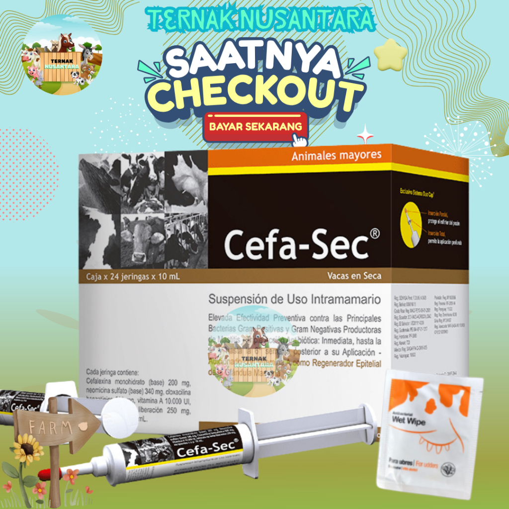 Cefa Sec 10 ml - Cefasec 10 ml Obat Mastitis Masa Kering Ampuh seperti Depolac Cloxa ben dry cow