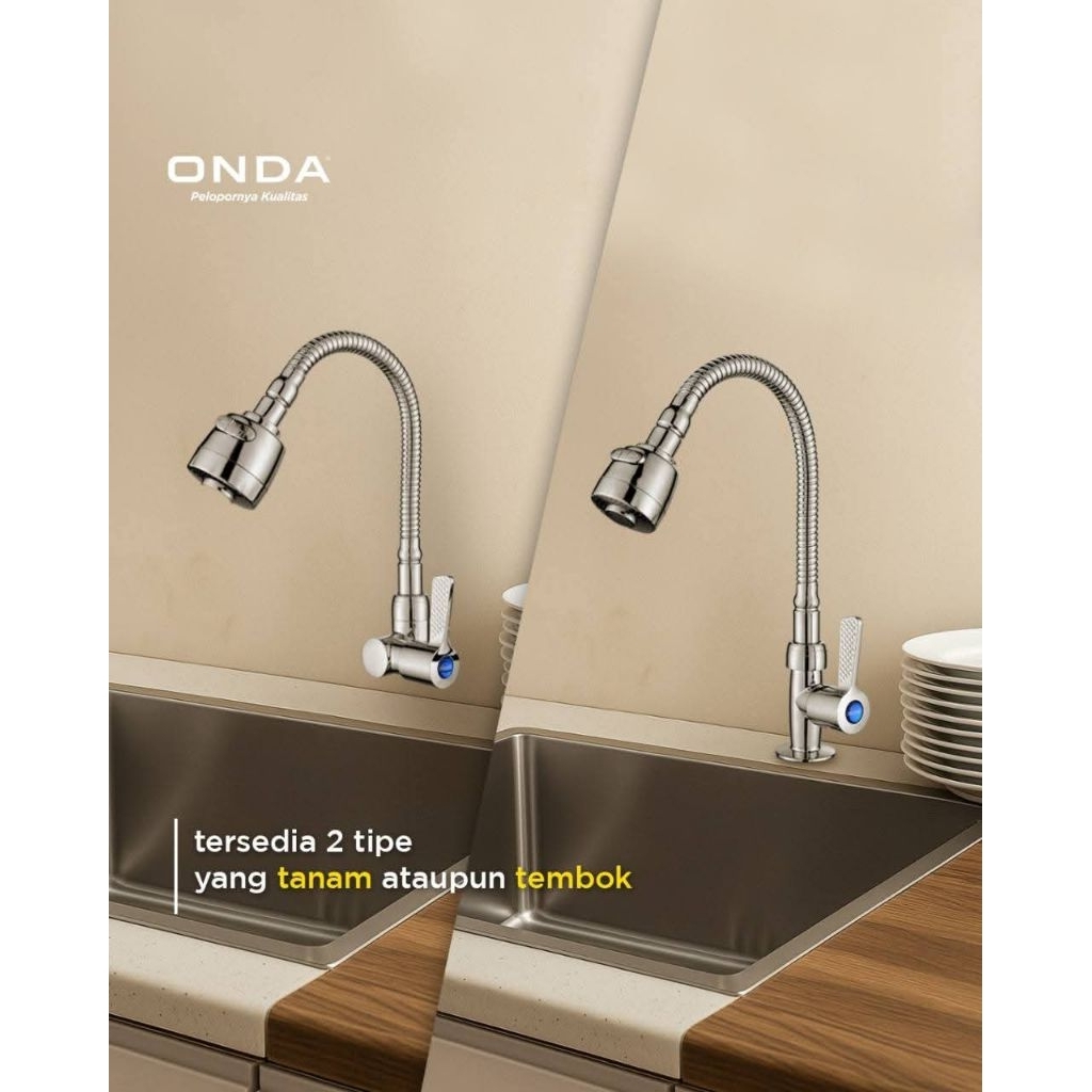 Onda Kran Flexible / Fleksibel Wastafel / Kran cuci piring / Kran Angsa V Tul Flexi Onda