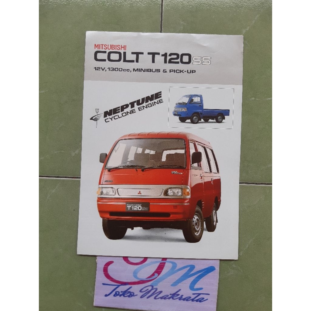 brosur iklan original mobil Mitsubishi COLT T120ss bintang iklan Benjamin s dan ateng super langka