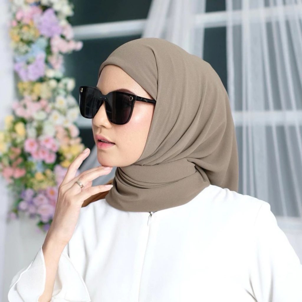 Jilbab Segiempat Instan Inner 120x120 Hijab Instan Inner 2in 1 Ceruty Babydoll