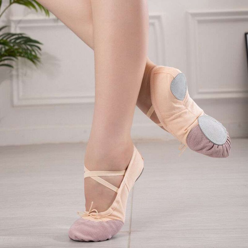 Sepatu Balet Kanvas Salem Beige Ballet Dance Shoes Sepatu Tari Menari Anak Dewasa Line Dance Import 