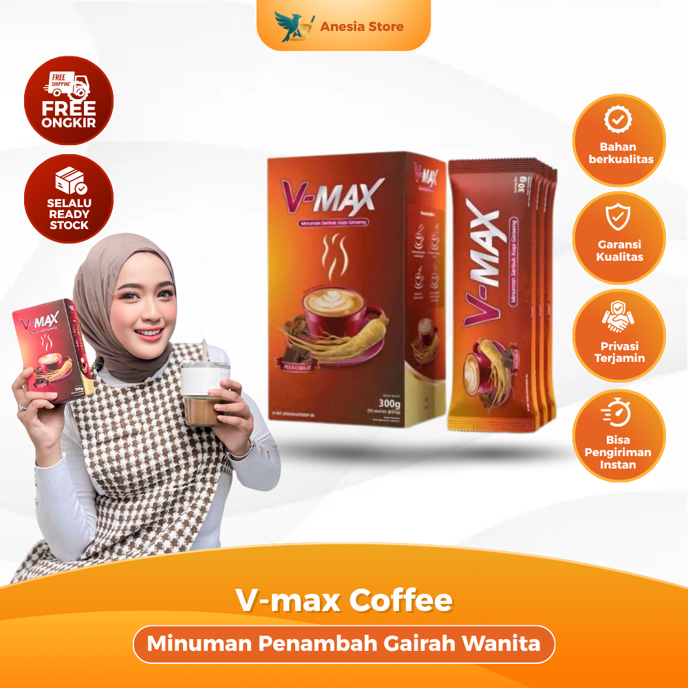Vmax Kopi Rasa Cokelat Isi 10 Sachet - Minuman Perangsang Gairah & Stamina Wanita Dewasa