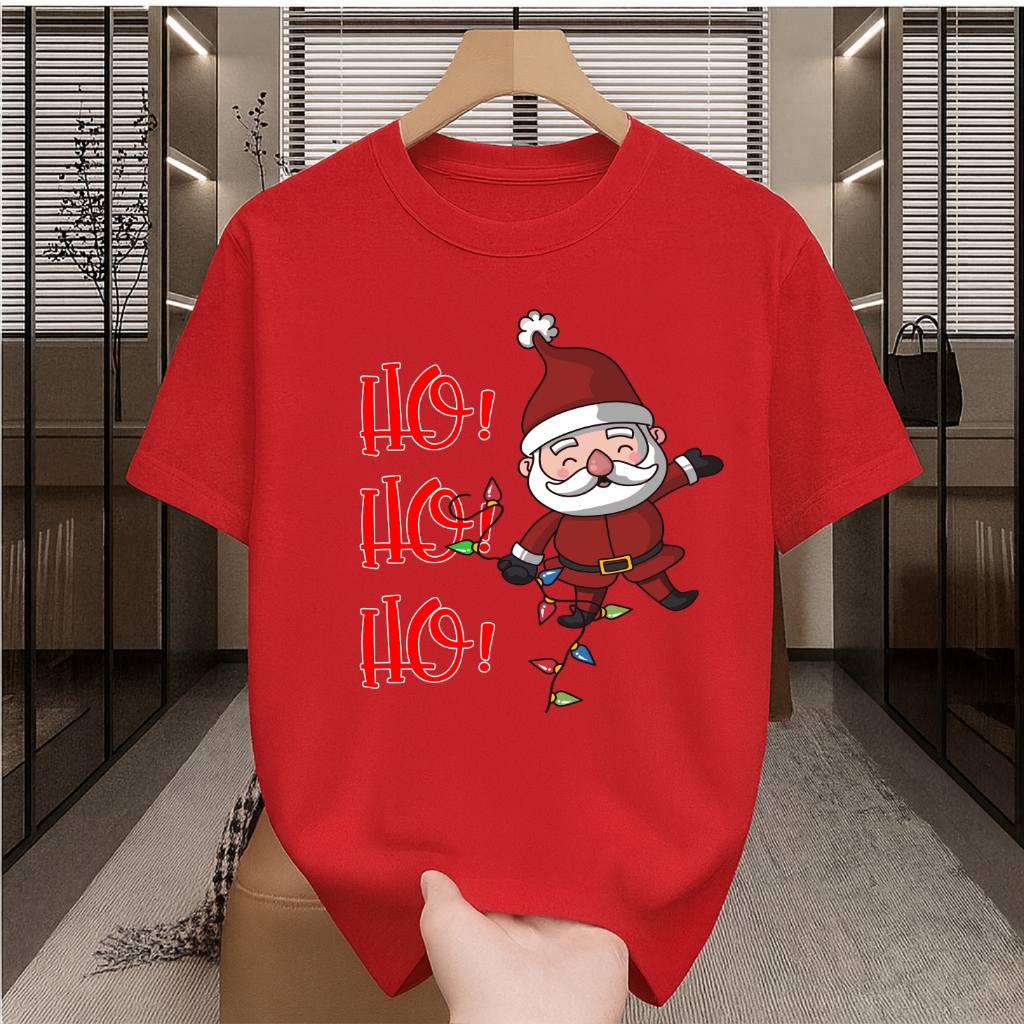 Kaos Natal Anak Sampai Dewasa Pria Wanita Kaos Natal keluarga couple set Baju Natal couple Santa Hoh