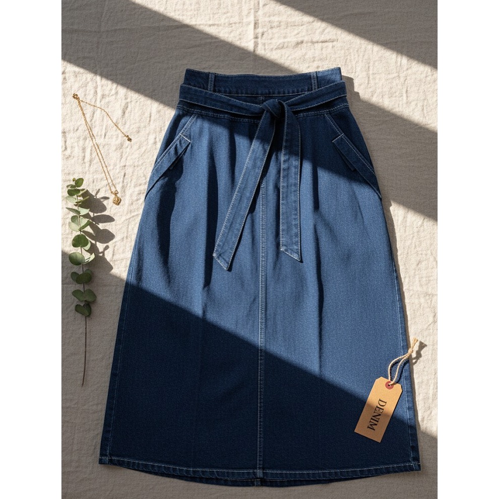 ROK DENIM WANITA NEVADA - ROK PANJANG - ROK DENIM