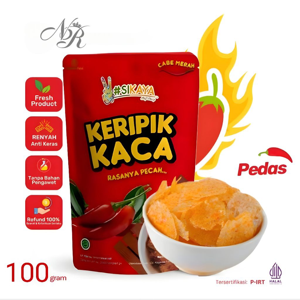 Keripik Kaca Kripik Beling Pedas isi 100gr | #SIKAYA