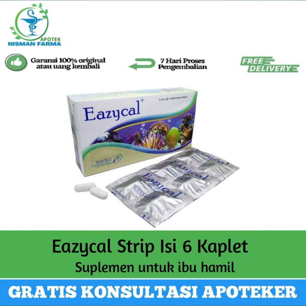 Eazycal 1 Strip isi 6  Kaplet Suplemen Untuk Ibu Hamil