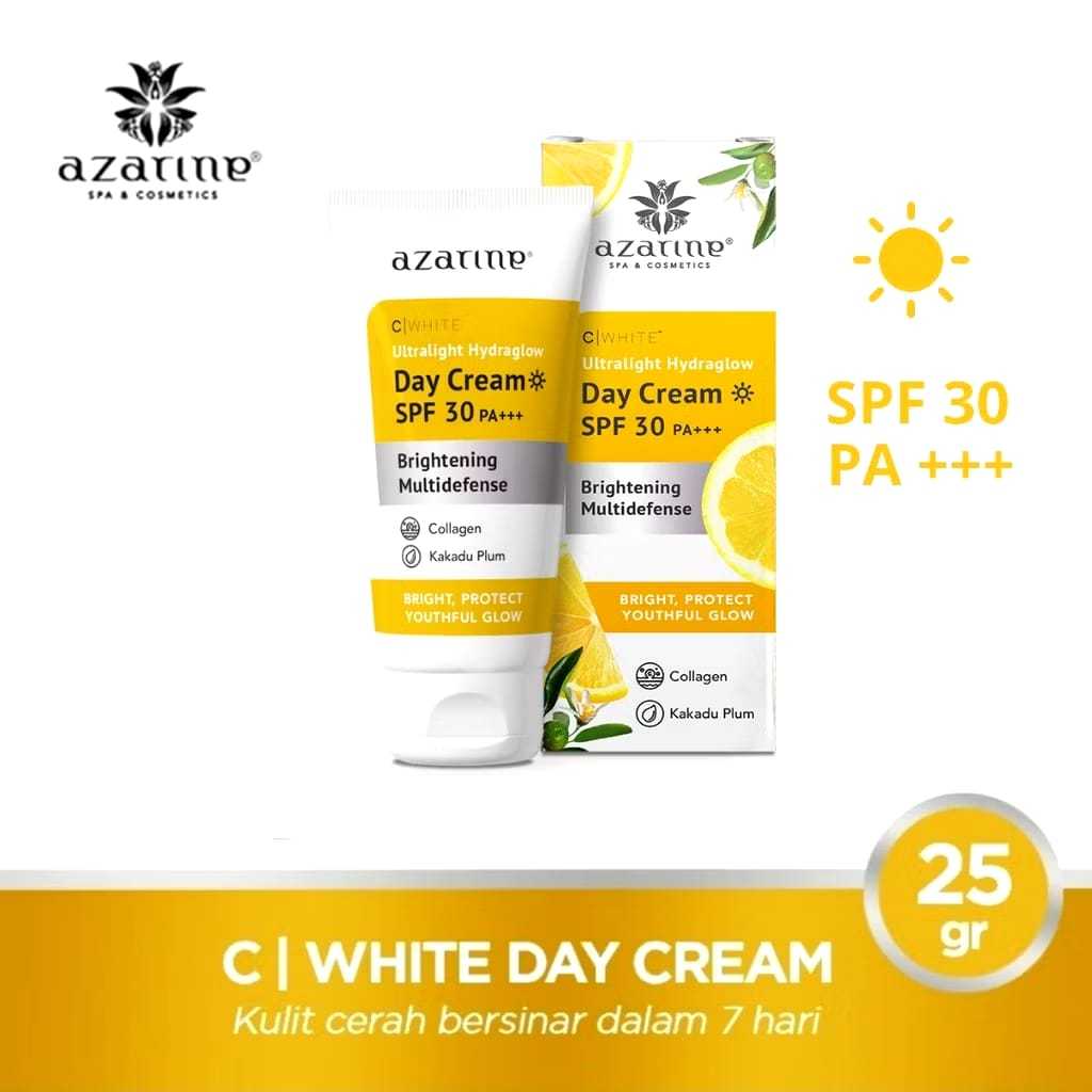 Azarine Day&Night Cream c|white SPF 30 PA+++ Ultralight Hydraglow 25g-azarine day cream & night crea