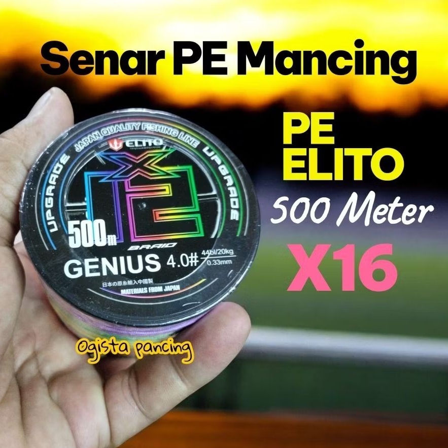 PE Elito GENIUS X12 BRAID 500M 1000M JAPAN QUALITY FISHING LINE MATERIALS FROM JAPAN MULTI COLOUR