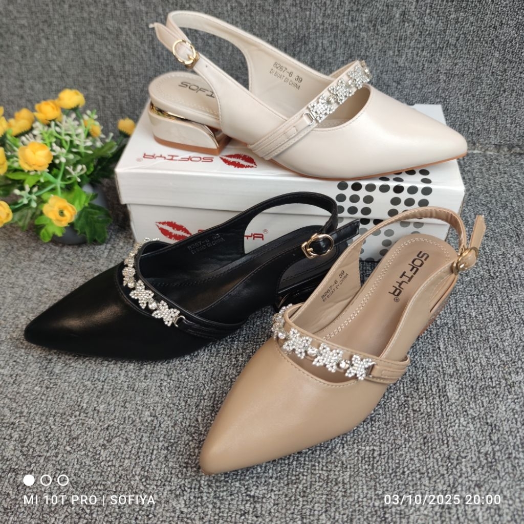 [BISA COD] SOFIYA ORI 8267 6 SEPATU WANITA IMPORT / SEPATU SLING BACK HAK TAHU