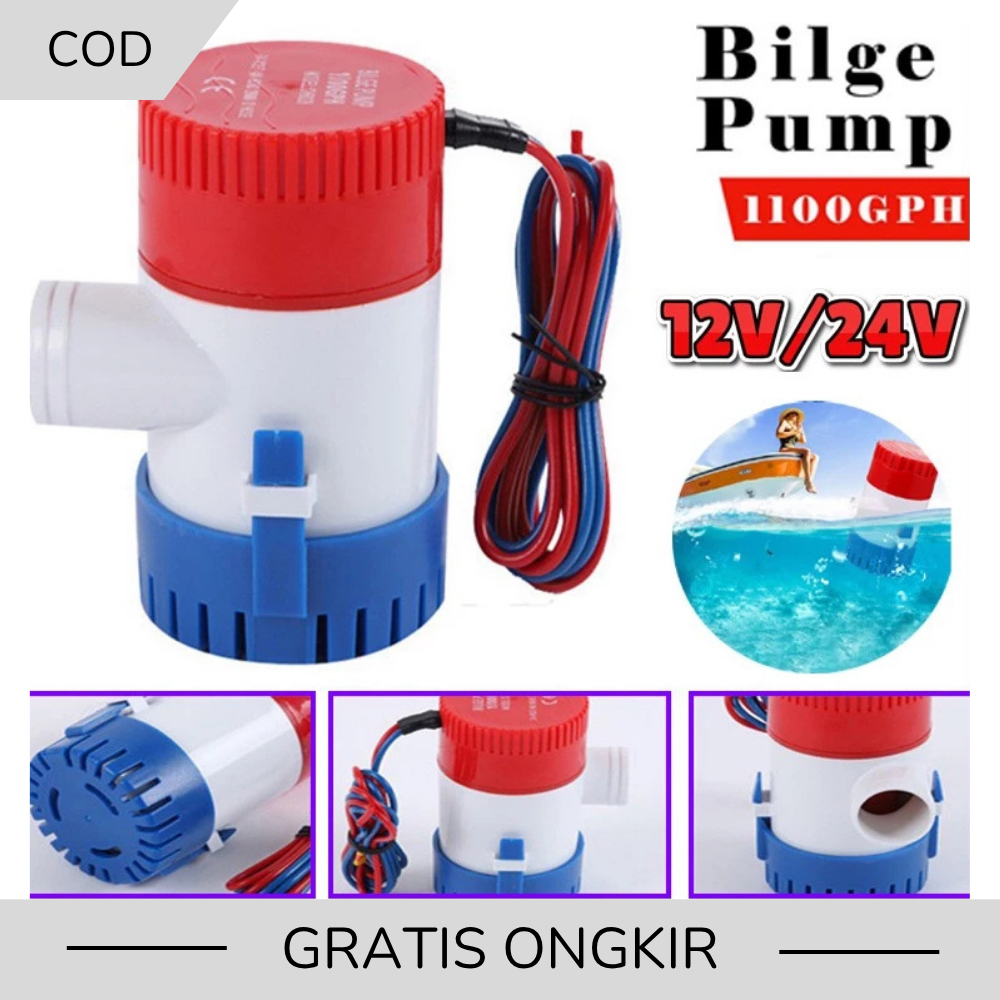 Pompa Air Celup Bilge Pump 1100GPH CH8028 DC 12V Submersible Pump Mini Serbaguna 1100GPH