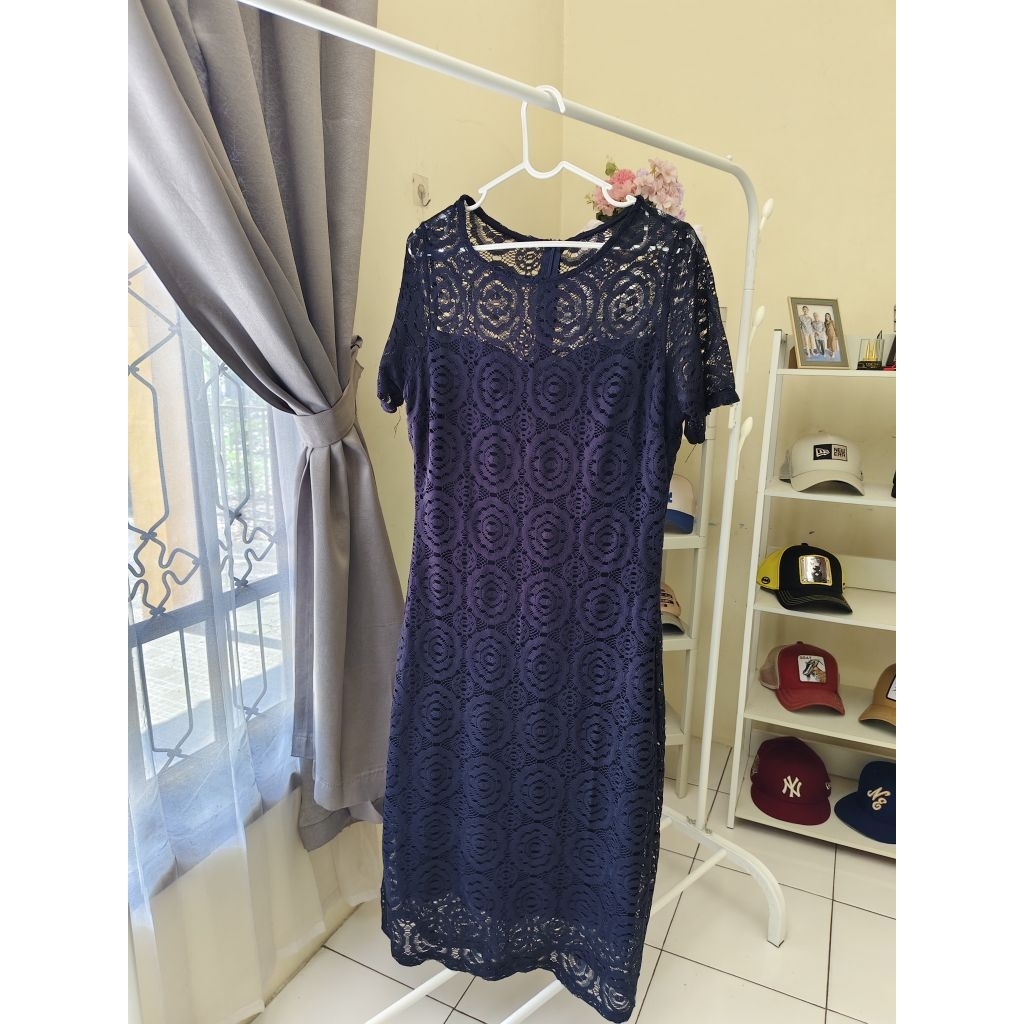 Dress Brokat Navy