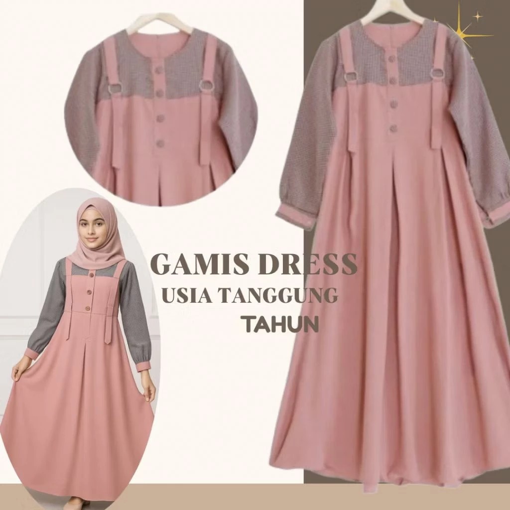 Gamis Afia dress kids kekinian gamis anak paling laris baju lebaran anak baju muslim anak 8-15 tahun