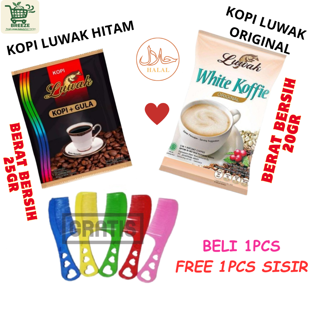 Kopi Luwak White Coffee & Hitam 2in1 (10 pcs) / Kopi Luwak Hitam