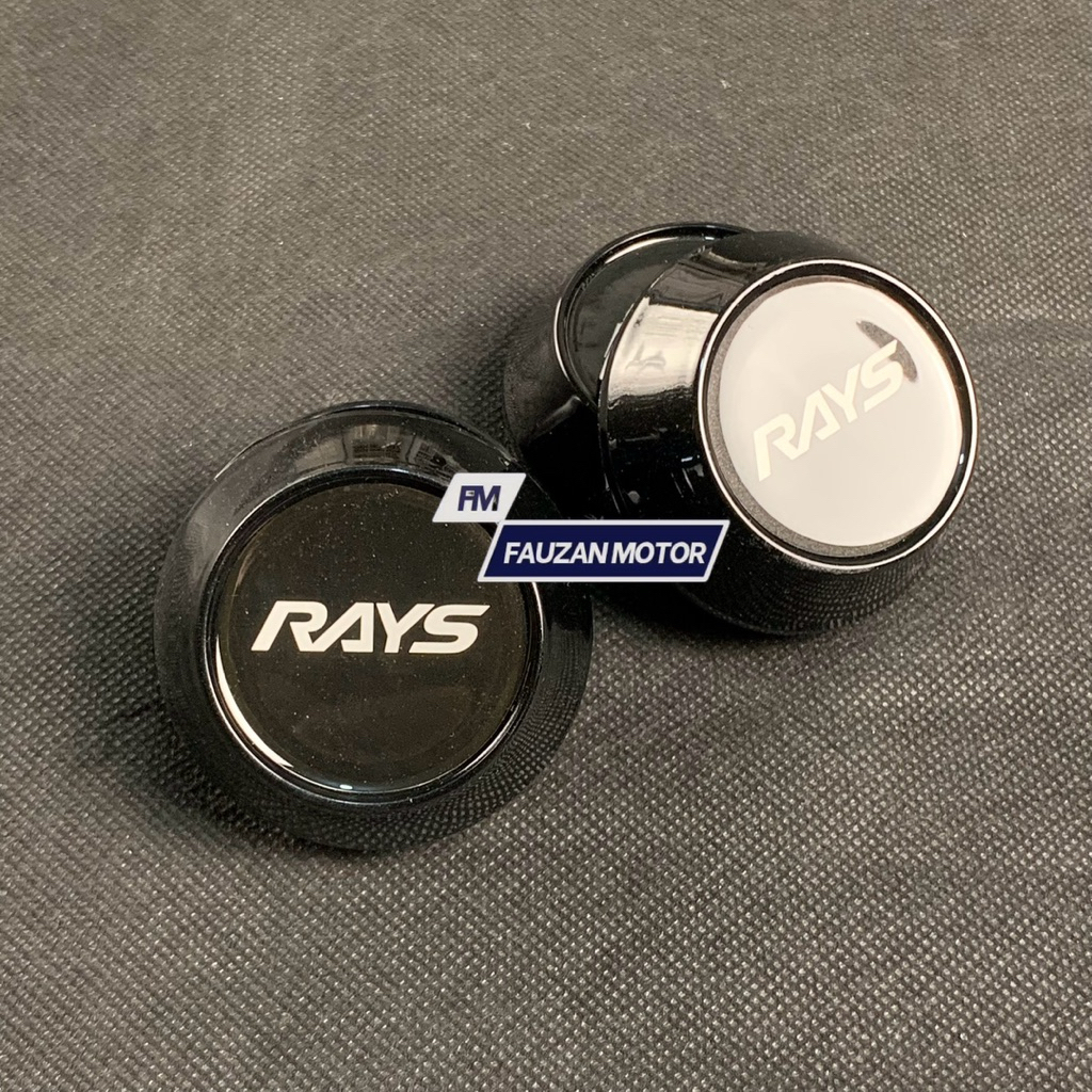 Dop Roda Dop Velg Racing RAYS Hitam Kerucut Variasi Diameter Untuk Ukuran 6,5 CM 6,8 CM