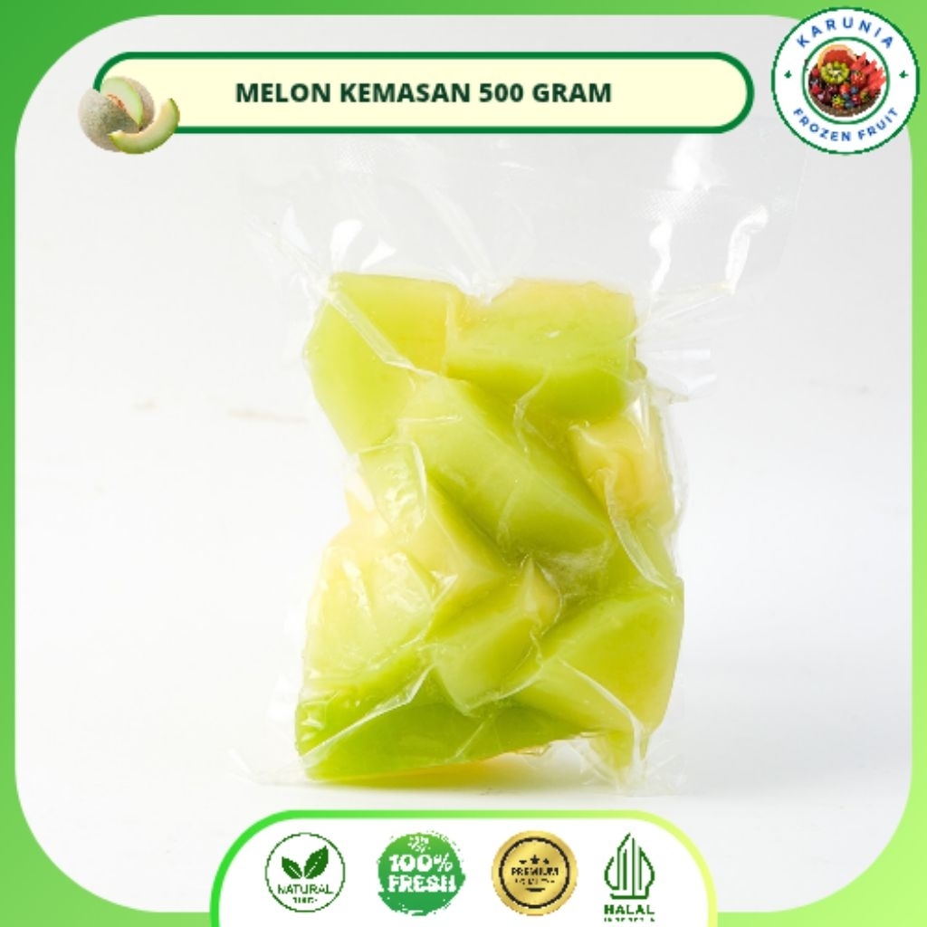 Buah Melon Beku / Melon Frozen Premium / Melon Manis Kemasan 500 gram