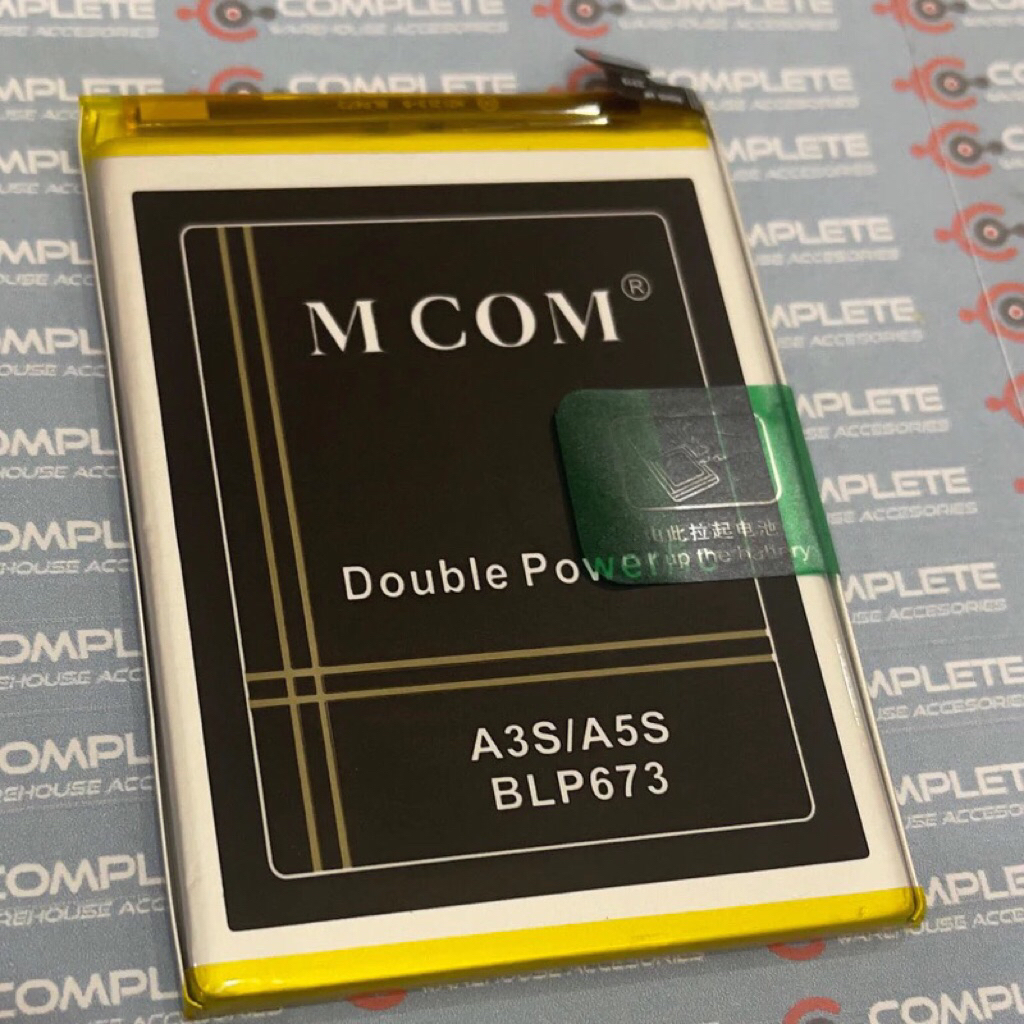 BATERAI OPPO BLP673 / OPPO A3S / OPPO A5S MCOM DOUBLE POWER 5000 MAH