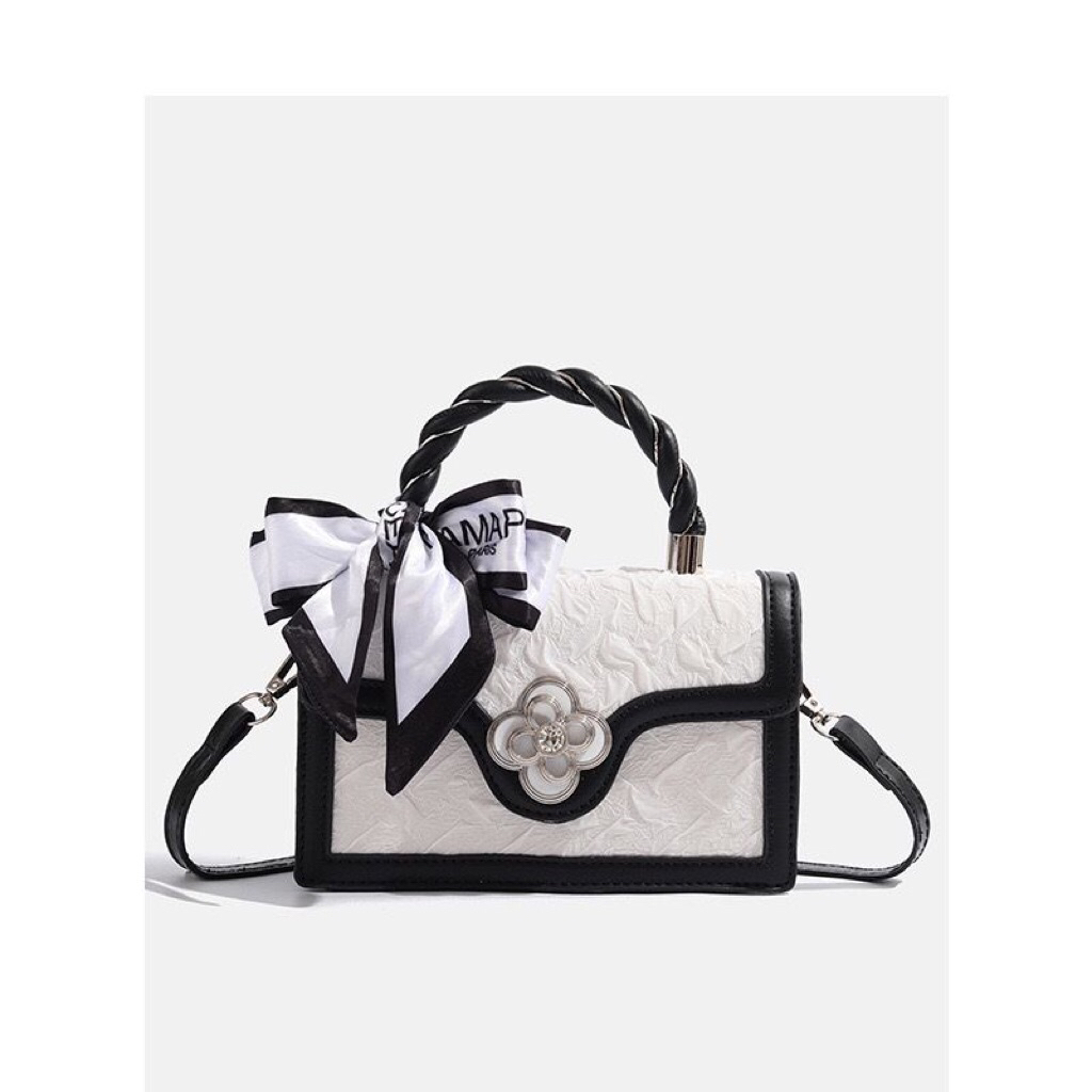 CHARHP & KEJNT PARIS BAG AUTHENTIC WOMEN SHOULDER BAG BLACK WHITE ELEGANCE WOMEN FASHIONABLE TAS