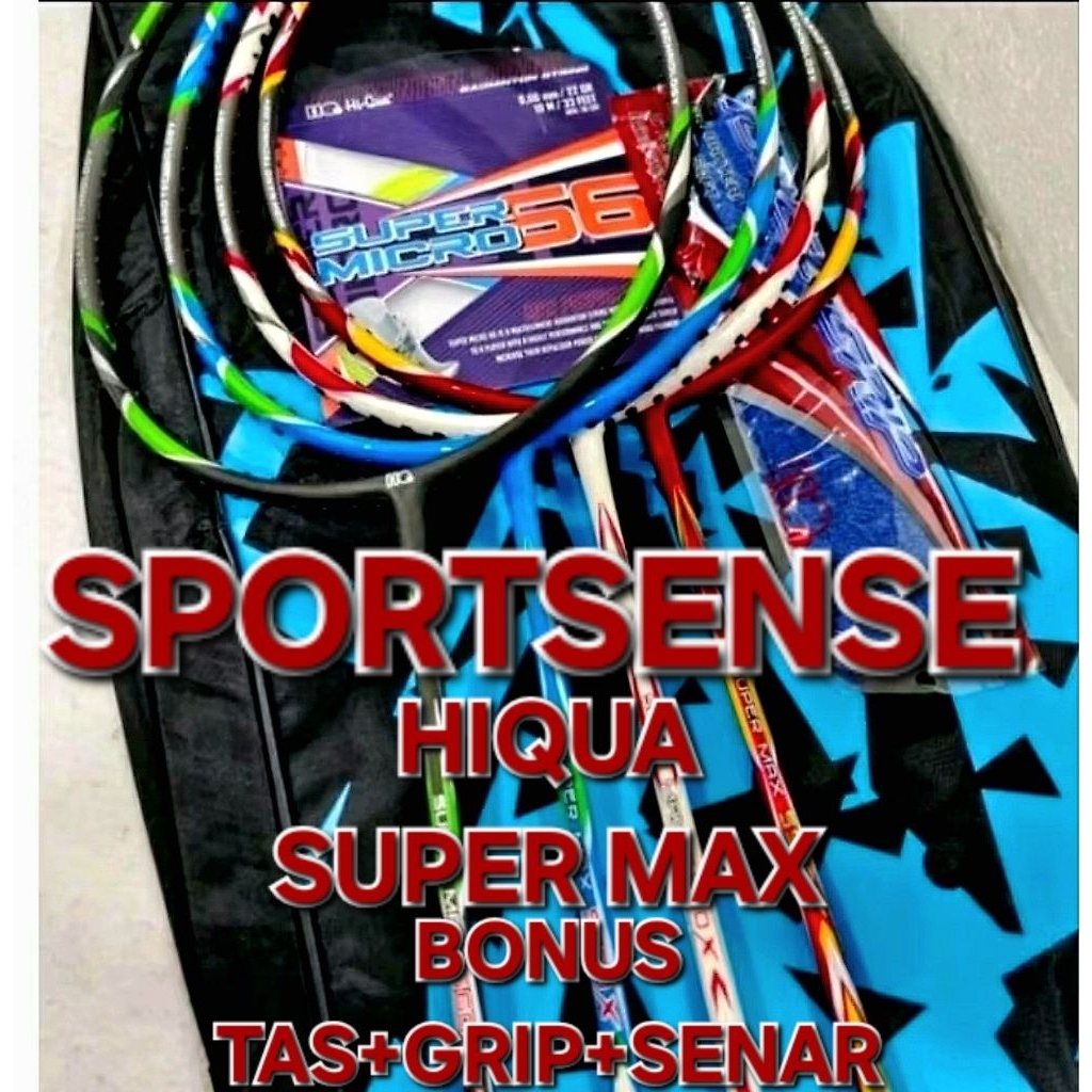 Raket Bulutangkis Badminton Hiqua Hi Qua Hq Hi-Qua Supermax Super Max 600 700 800 900 Original Bonus