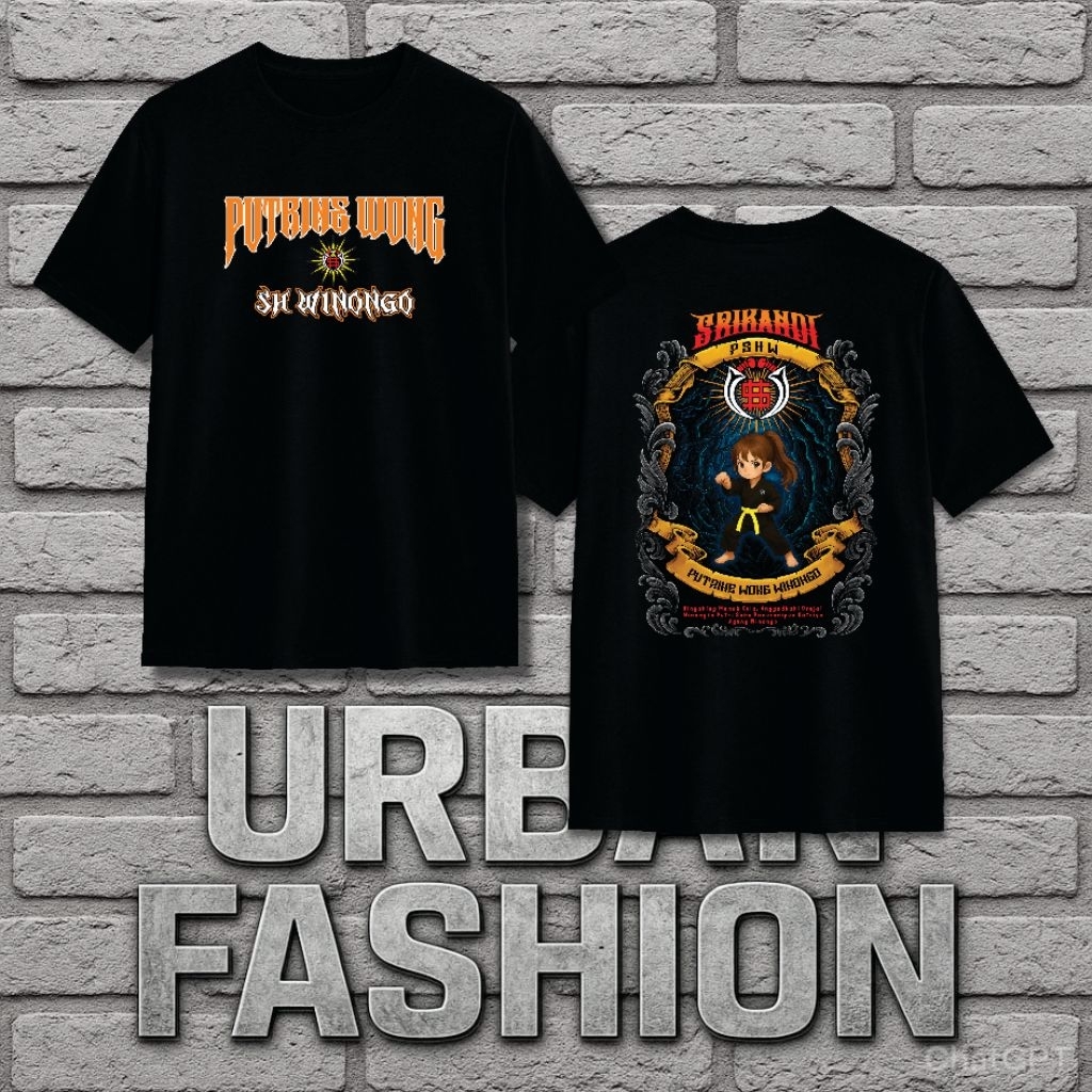 T-shirt/ Kaos Distro Anak SRIKANDI PSHW PUTRINE WONG SH WINONGO kids Pencak Silat Viral Terlaris Kao