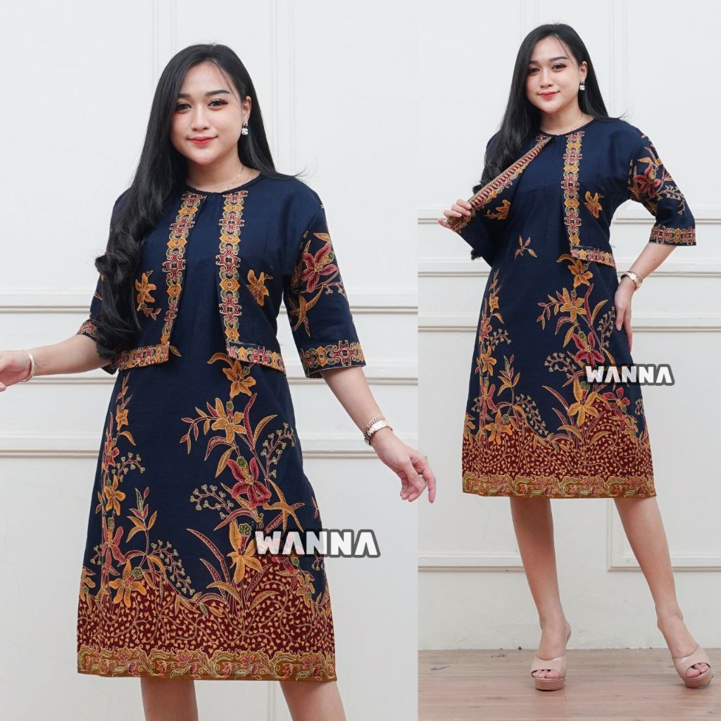 DRESS BATIK KIRANA DRESS ELEGAN ATASAN WANITA DRESS ANGGUN ELEGAN