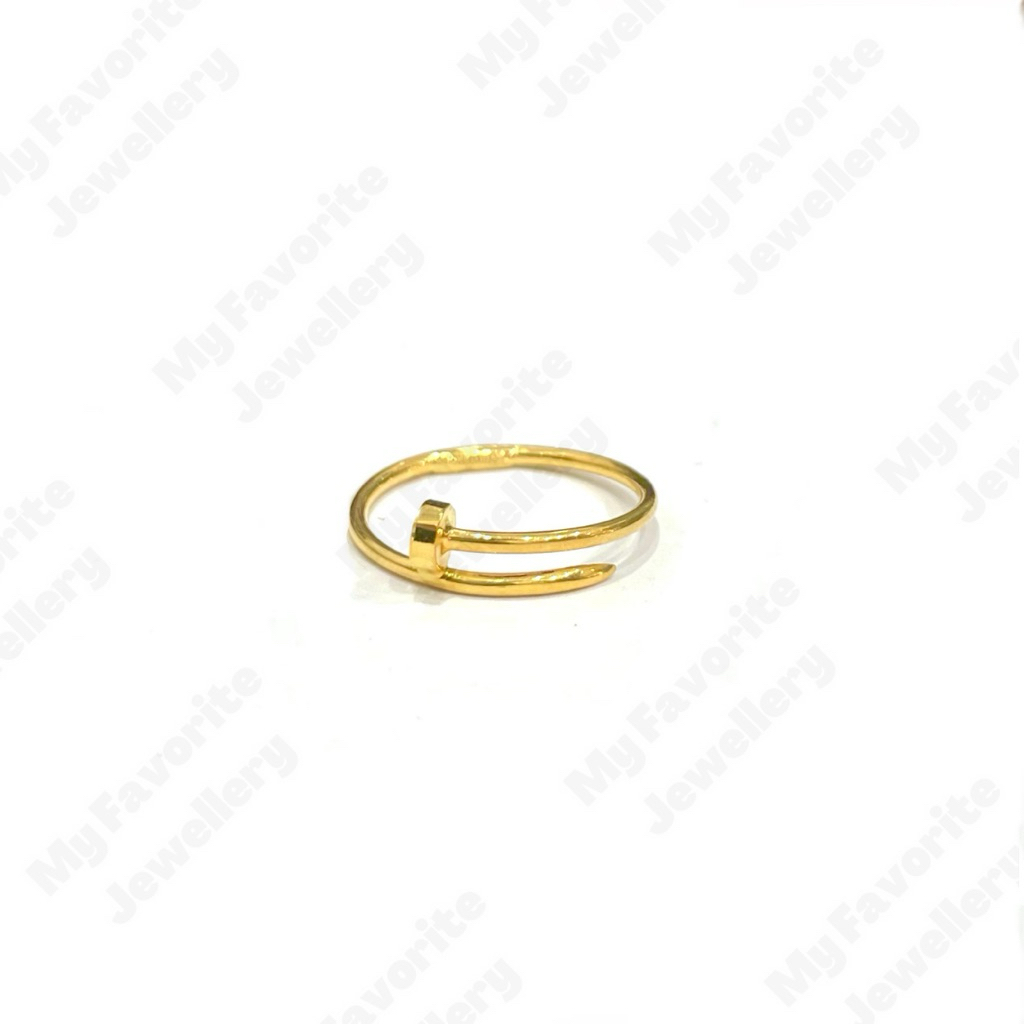 Cincin Paku Setengah Graman Uk10 Uk14 Uk16 Uk17 Emas Asli Kadar 700 16K