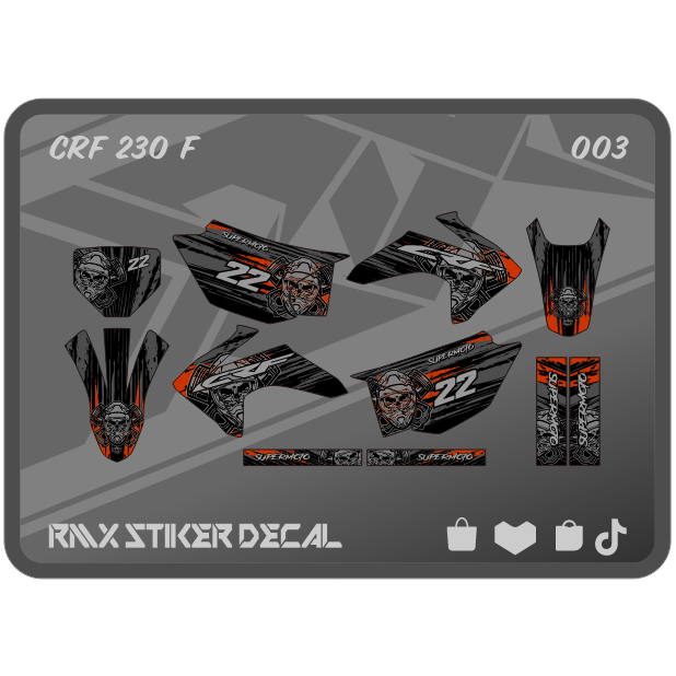 STIKER CRF 230 F FULLBODY (003) STICKER DECAL DEKAL 230F 2015 2016 2017 2018 2019 2020 2021 2022 202