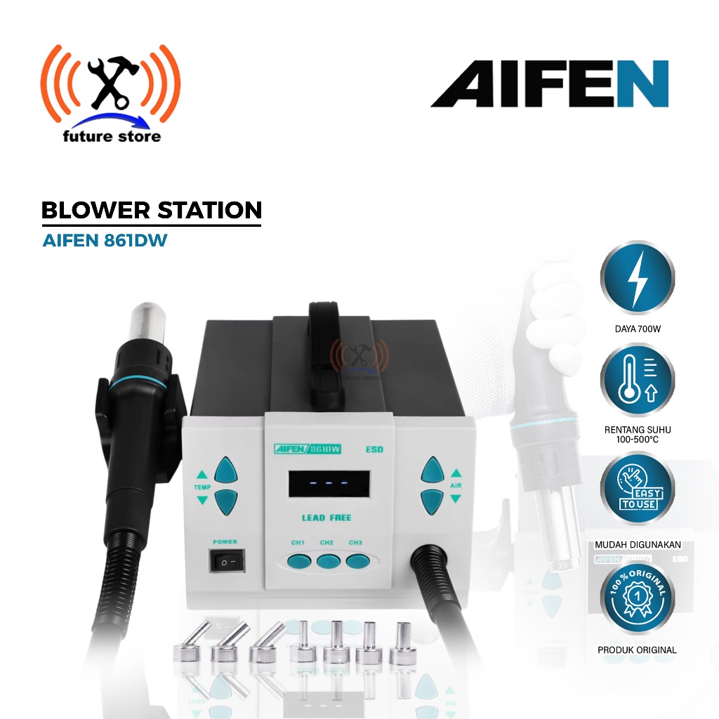 AIFEN 861DW BLOWER ORIGINAL - SOLDER UAP ORIGINAL- HOT AIR BLOWER