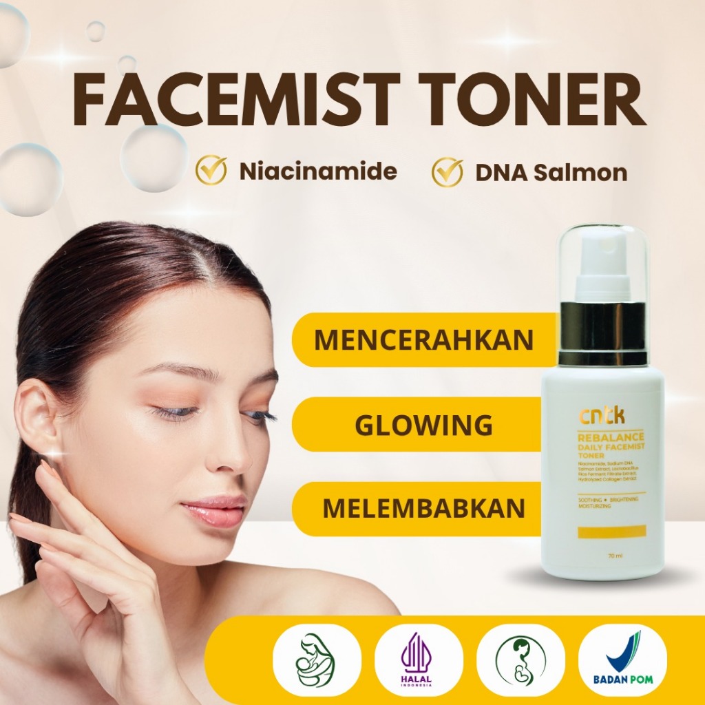 CNTK Spray Toner Glowing Mencerahkan Wajah Mulus DNA Salmon Niacinamide BPOM HALAL