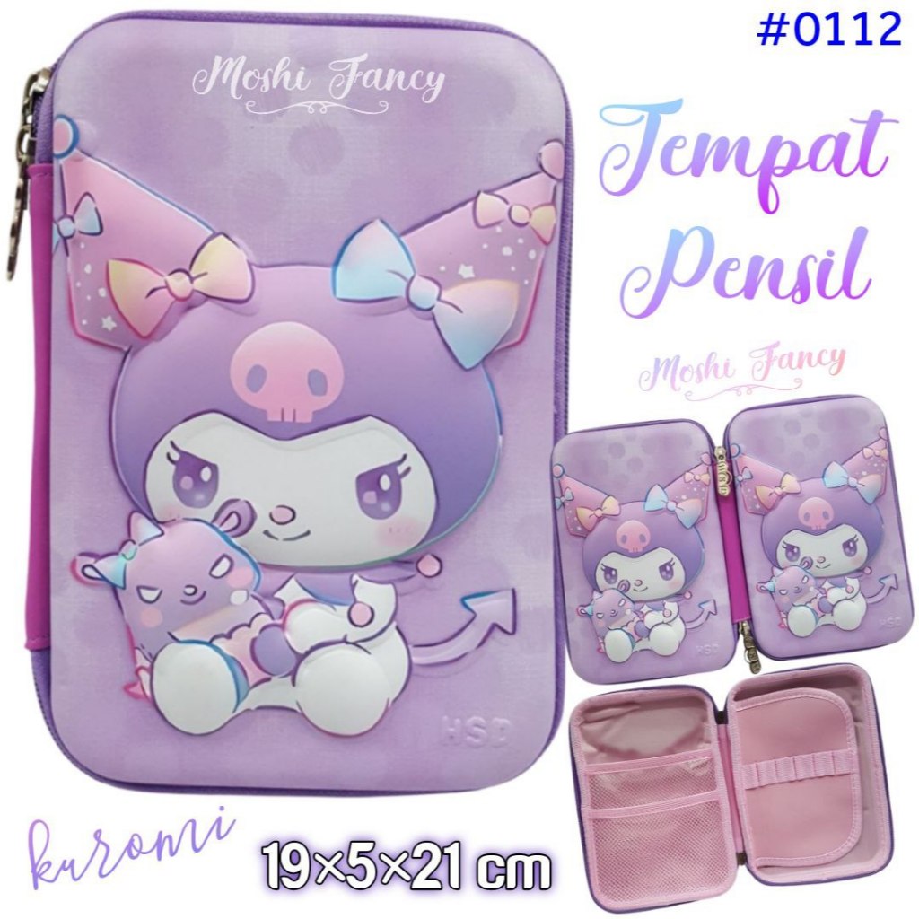 Tempat Pensil Kuromi / Pencil Case Sanrio Kuromi / Kotak Pensil Anak Perempuan Kuromi / Pencil Case 