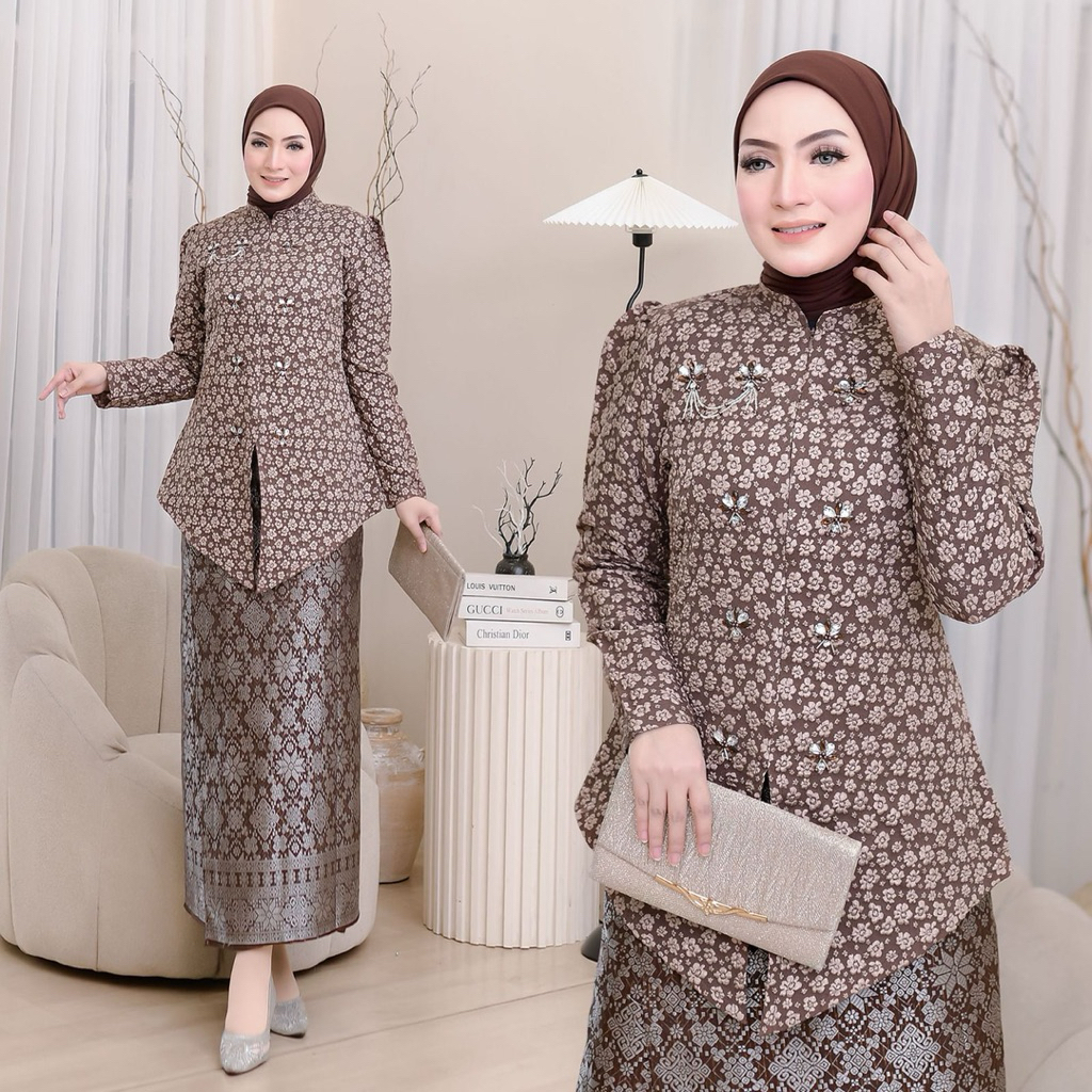 Kebaya jaguar fukuro arrasya 66 / stelan kebaya bahan jaguar terbaru / kebaya pesta wisuda rok songk