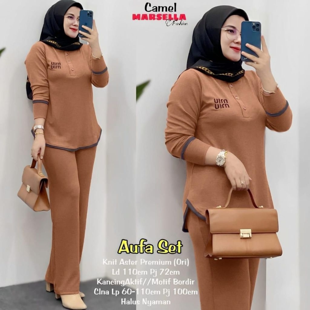 SETELAN BLOUSE JUMBO/AUFA/ONESET BLOUSE WANITA KNIT ASTER PREMIUM JUMBO LD 110 CM FIT XXL