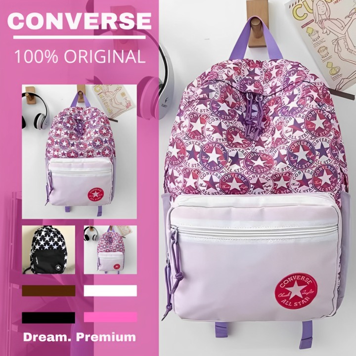 TAS RANSEL CONVERSE ALL STAR MOTIF ORIGINAL PINK BACKPACK / TAS RANSEL WANITA / TAS RANSEL CONVERSE 
