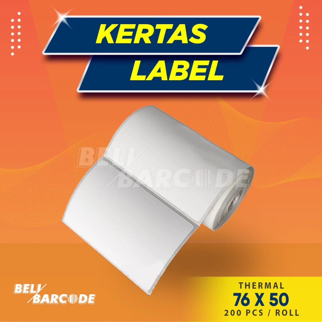 Label Thermal 76x50 mm 1 Slop Coreles isi 200 Pcs Stiker Printer 80mm 76x50