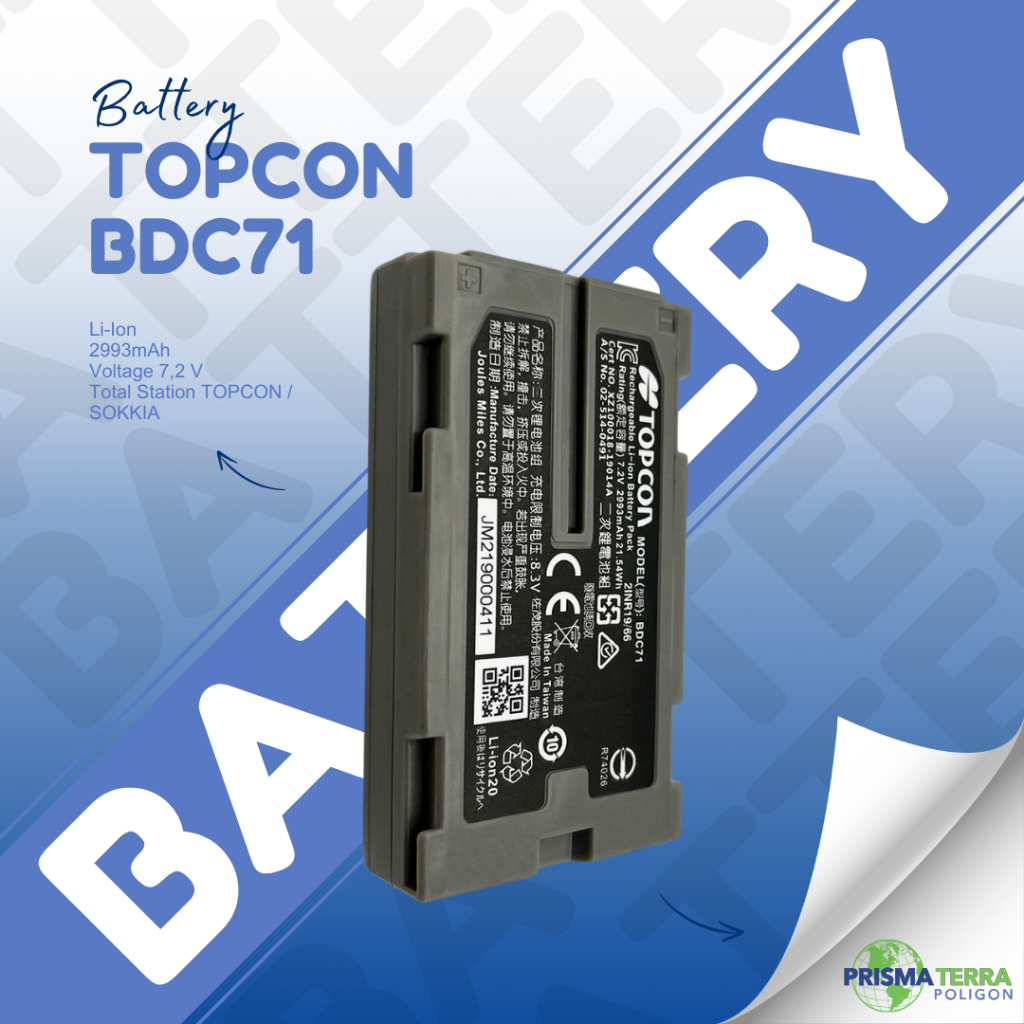 Baterai Total Station BDC71 2993mAh Tahan Lama untuk Topcon Sokkia GM 50 Series IM50 Series 7.2V Li-