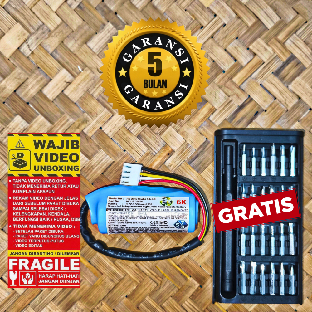 Harman Kardon Onyx Studio 7 Battery replacement Battery pengganti 6000 mAH dan 12000 mAH.