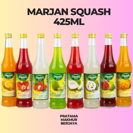 MARJAN SQUASH SYRUP VARIAN RASA BOTOL 425ML /SIRUP MARJAN ANEKA RASA 425ML