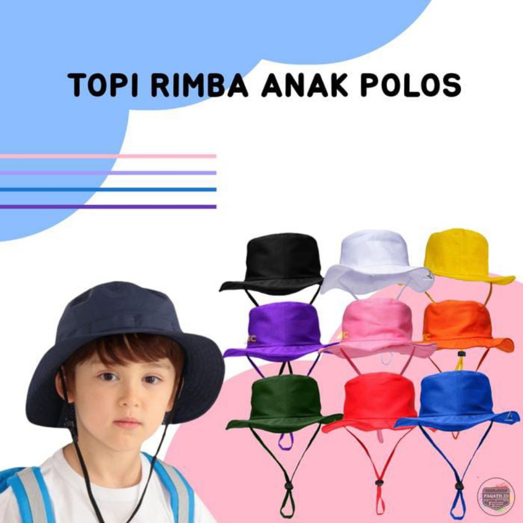 TERMURAH TOPI RIMBA TALI POLOS ANAK-ANAK
