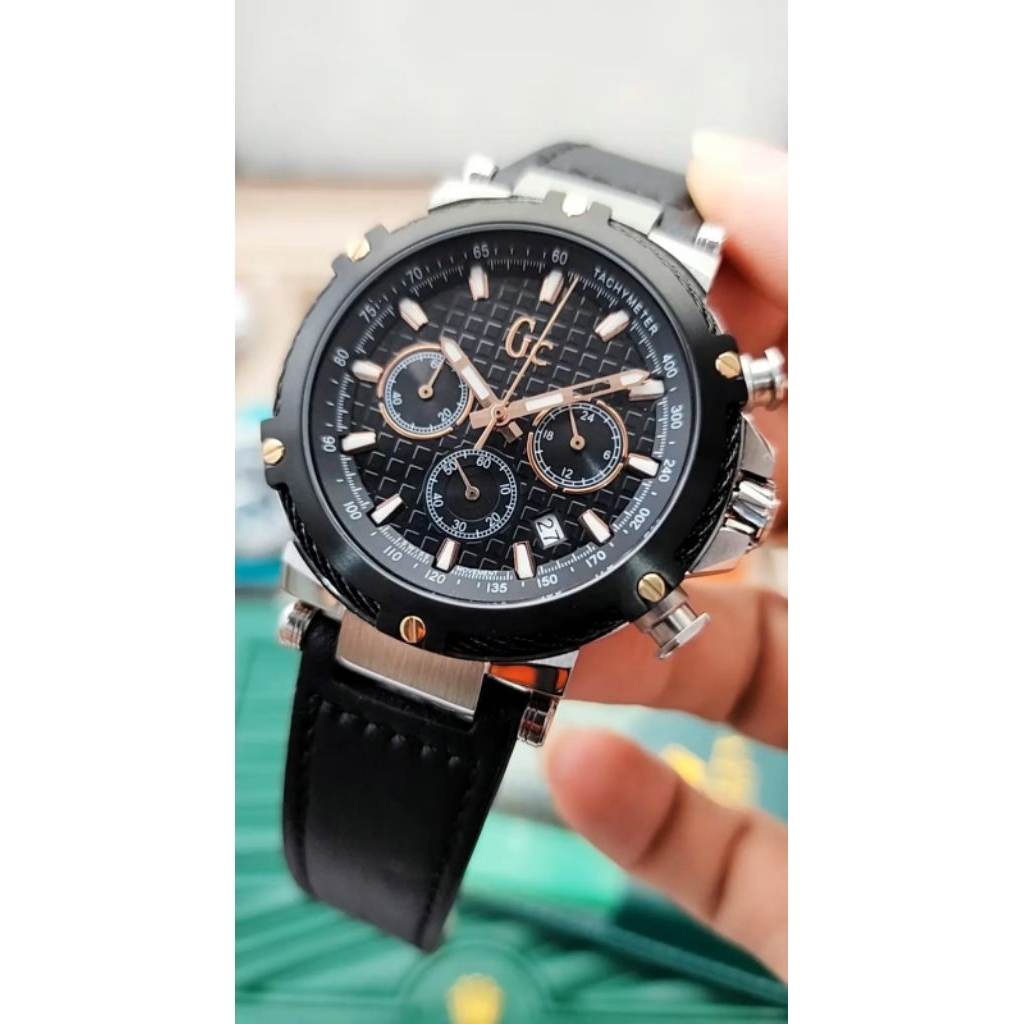 Jam Tangan Cowok GC Guess Collection leather
