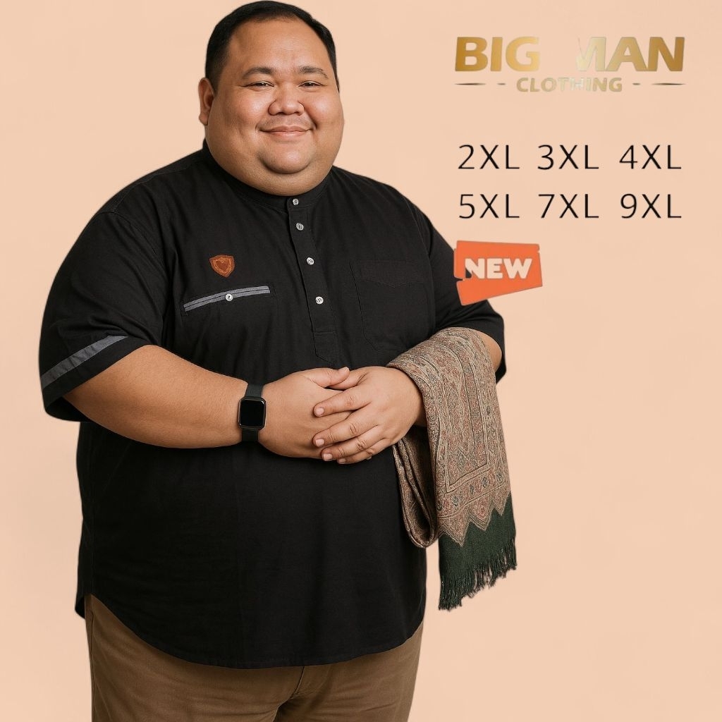 baju Koko kurta putih jumbo oversize ukuran XL XXL XXXL XXXXL XXXXXL Koko kurta bigsize pria dewasa