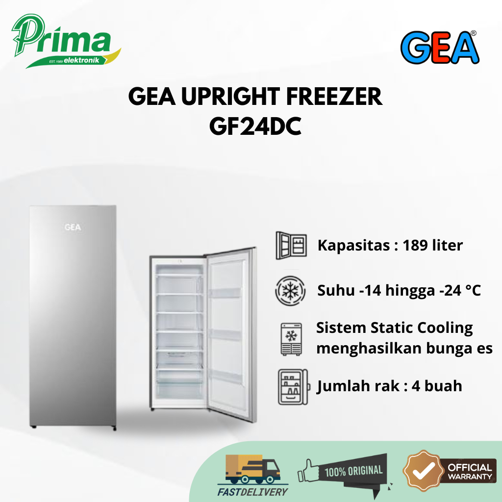 GEA GF24DC 6 Rak FREEZER STANDING GARANSI