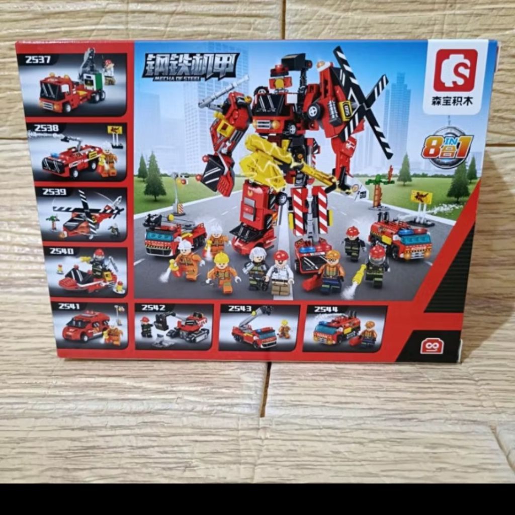 Balok susun brick Fire Rescue 8611 firetruck set 8in1 brick pemadam kebakaran brick Sembo block The 